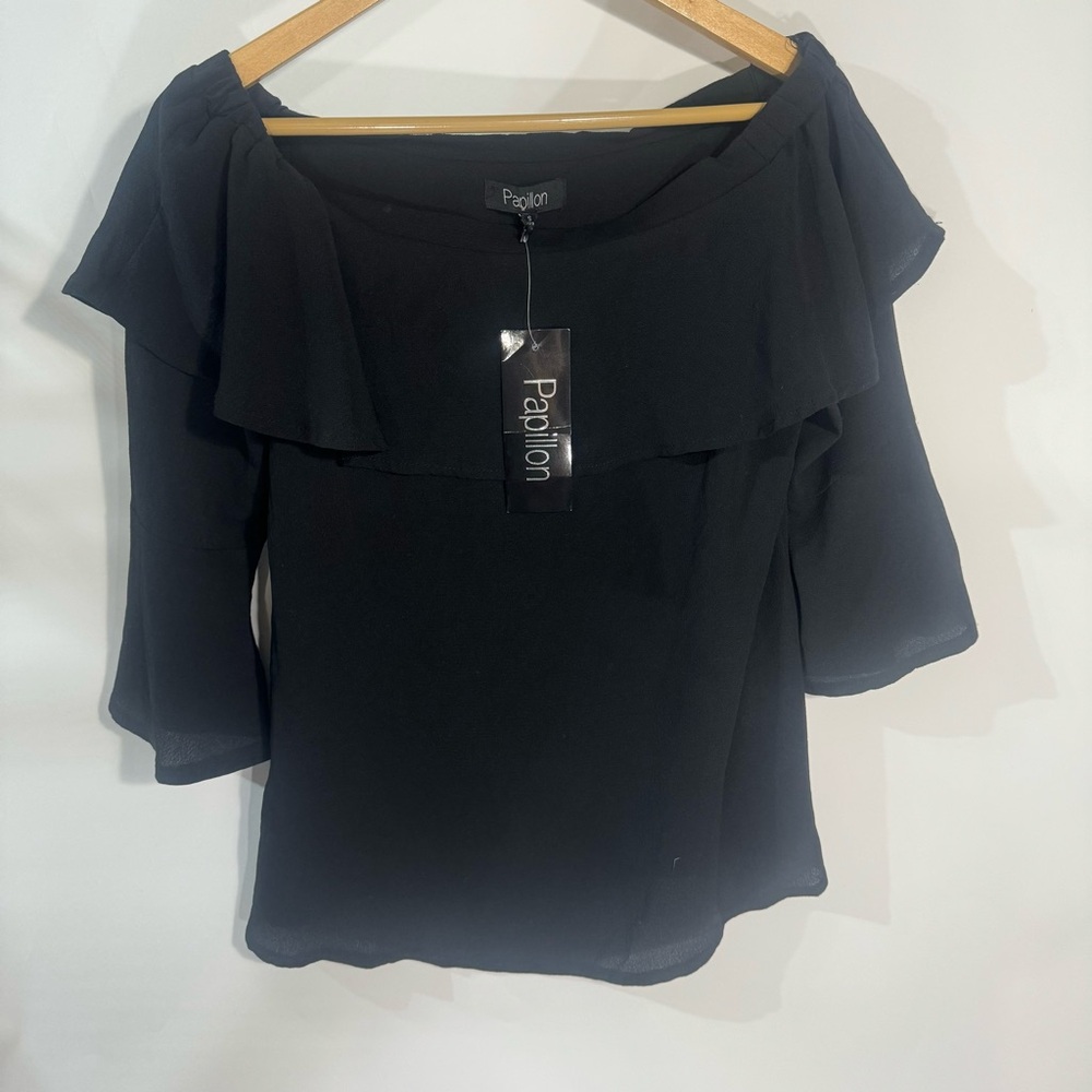 Papillon long sleeves black tops new with tags